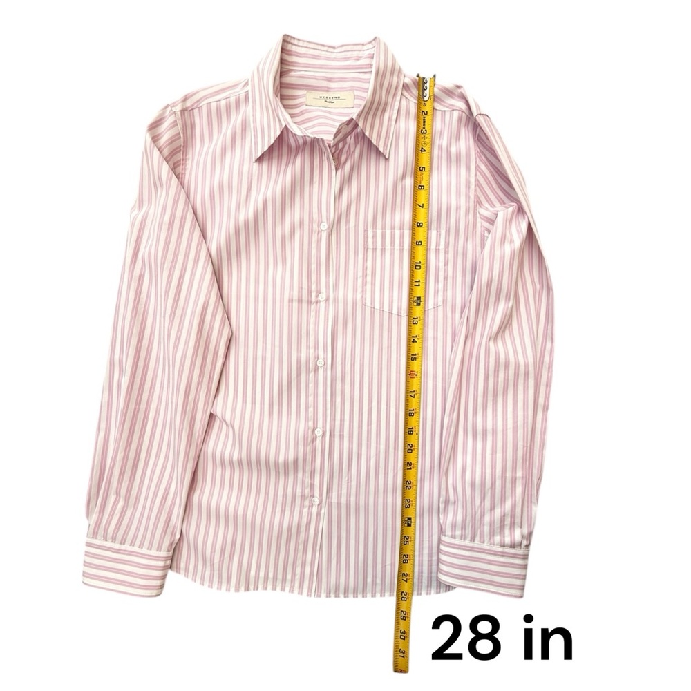 Weekend Max Mara Button-Up Shirt Women Pink White Stripes Size 16 NWT - Picture 8 of 9